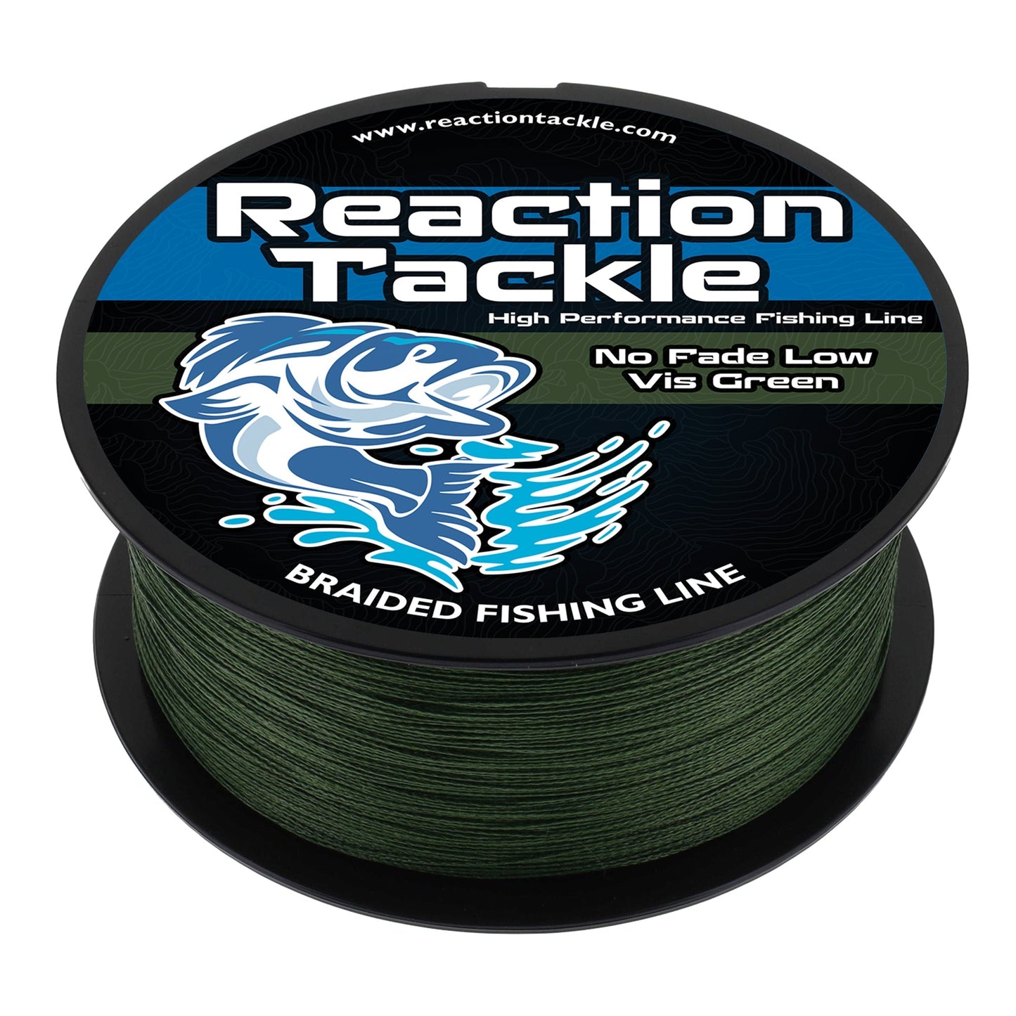 Reaction Tackle Braided Fishing Line - NO FADE Low - Vis Green – 10lb Braided Fishing Line for fishing (1 view)