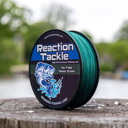 Reaction Tackle Braided Fishing Line - NO FADE Moss Green - NEW – 6lb Braided Fishing Line for fishing (10 view)