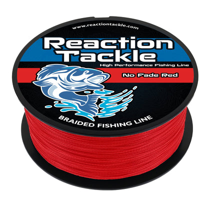 Reaction Tackle Braided Fishing Line - NO FADE Red – 10lb Braided Fishing Line for fishing (1 view)
