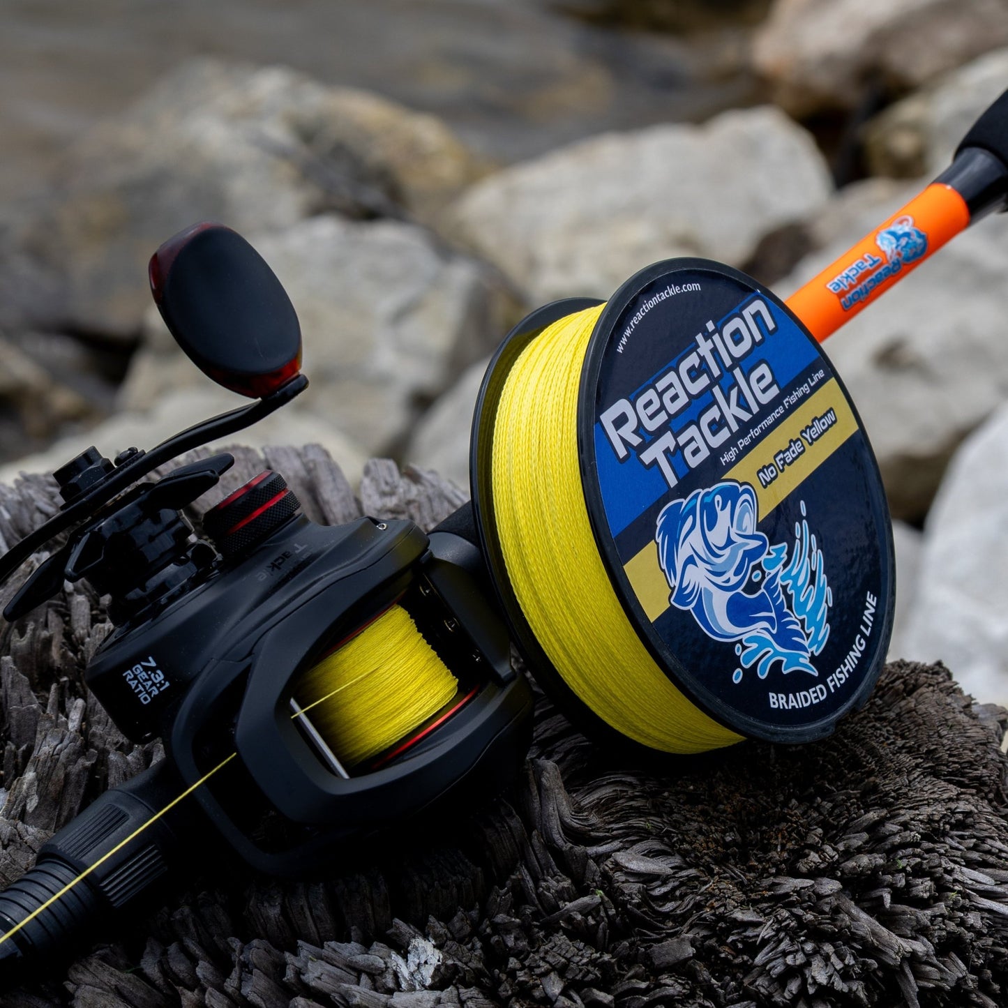 Reaction Tackle Braided Fishing Line - NO FADE Yellow - NEW – 6lb Braided Fishing Line for Braided Line (3 view)