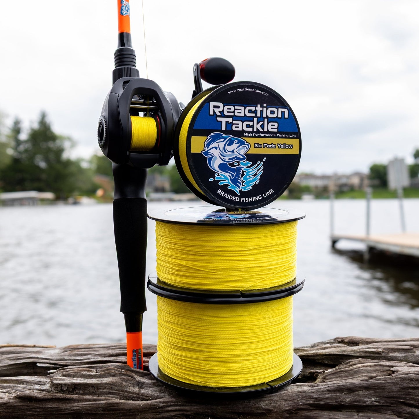 Reaction Tackle Braided Fishing Line - NO FADE Yellow - NEW – 6lb Braided Fishing Line for Braided Line (7 view)
