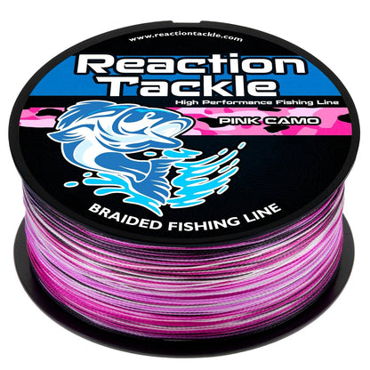 Reaction Tackle Braided Fishing Line - Pink Camo - NEW – 6lb Braided Fishing Line for fishing (9 view)