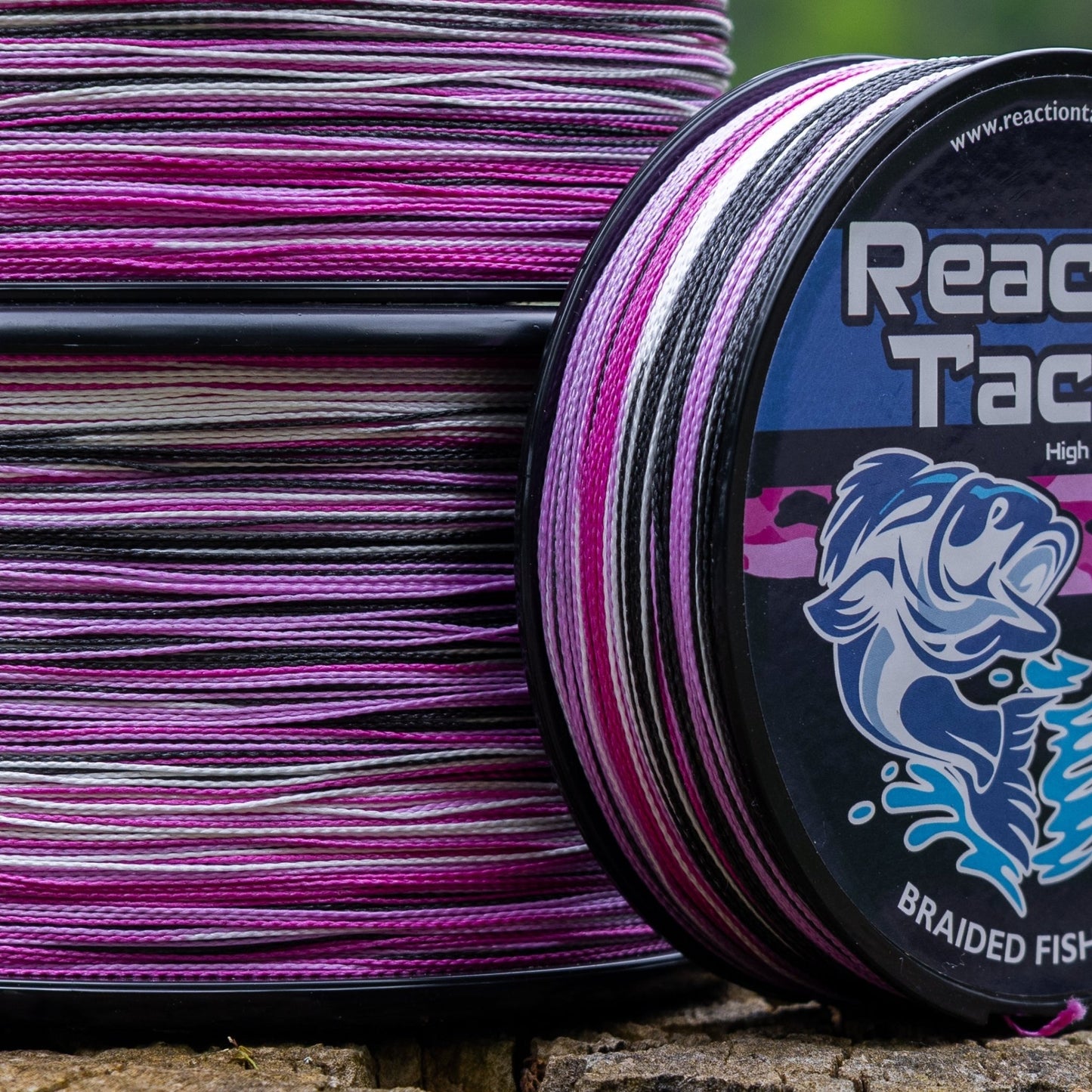 Reaction Tackle Braided Fishing Line - Pink Camo - NEW – 6lb Braided Fishing Line for fishing (8 view)