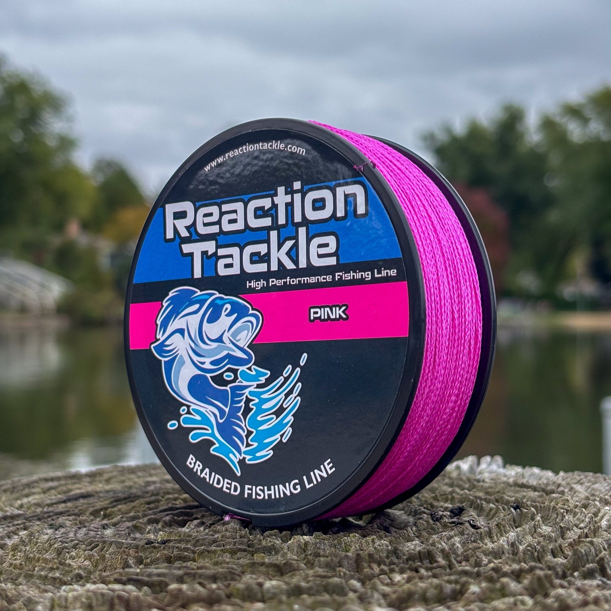 Reaction Tackle Braided Fishing Line - Pink – 10lb Braided Fishing Line for fishing (2 view)