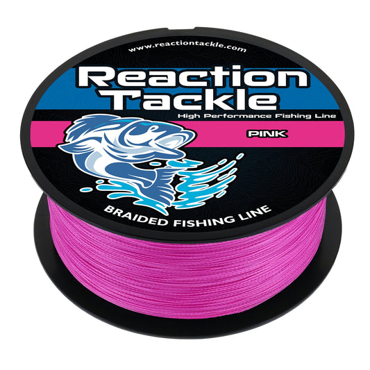 Reaction Tackle Braided Fishing Line - Pink – 10lb Braided Fishing Line for fishing (1 view)
