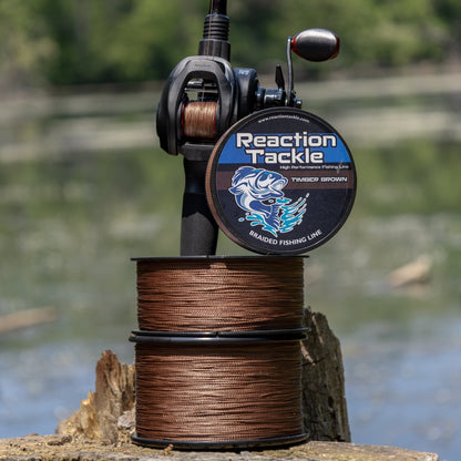 Reaction Tackle Braided Fishing Line - Timber Brown - NEW – 6lb Braided Fishing Line for fishing (5 view)