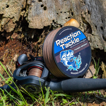 Reaction Tackle Braided Fishing Line - Timber Brown - NEW – 6lb Braided Fishing Line for fishing (2 view)