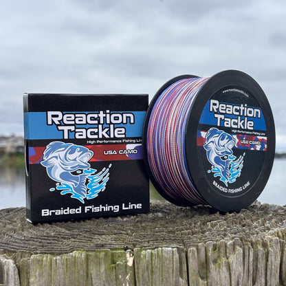 Reaction Tackle Braided Fishing Line - USA Camo – 10lb Braided Fishing Line for fishing (5 view)