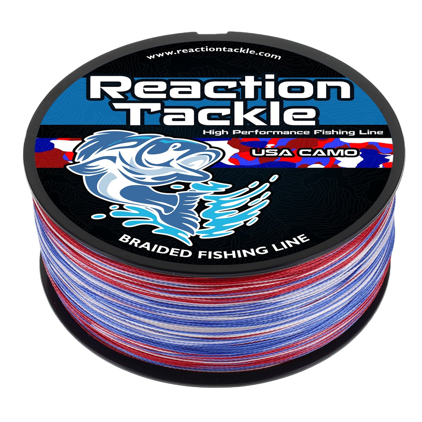 Reaction Tackle Braided Fishing Line - USA Camo – 10lb Braided Fishing Line for fishing (1 view)