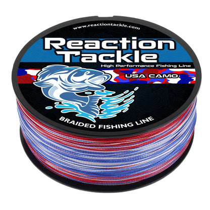 Reaction Tackle Braided Fishing Line - USA Camo – 10lb Braided Fishing Line for fishing (1 view)