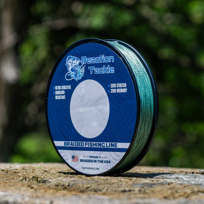 Reaction Tackle BRAIDED IN THE USA Fishing Line - 4X - NEW – X4 GREEN for fishing (15 view)