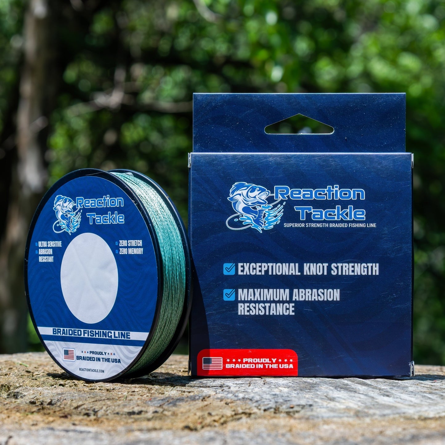 Reaction Tackle BRAIDED IN THE USA Fishing Line - 4X - NEW – X4 GREEN for fishing (16 view)