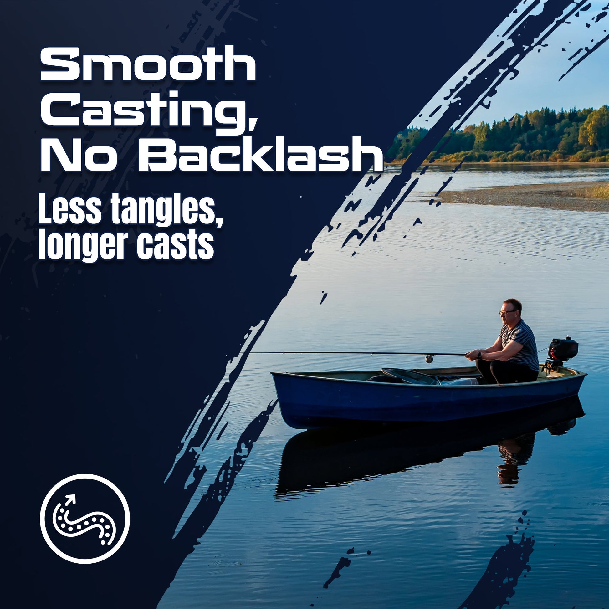 Reaction Tackle BRAIDED IN THE USA Fishing Line - 4X - NEW – X4 BLUE CAMO for fishing (4 view)