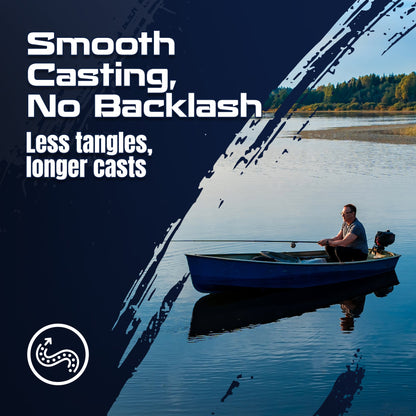 Reaction Tackle BRAIDED IN THE USA Fishing Line - 4X - NEW – X4 BLUE CAMO for fishing (4 view)