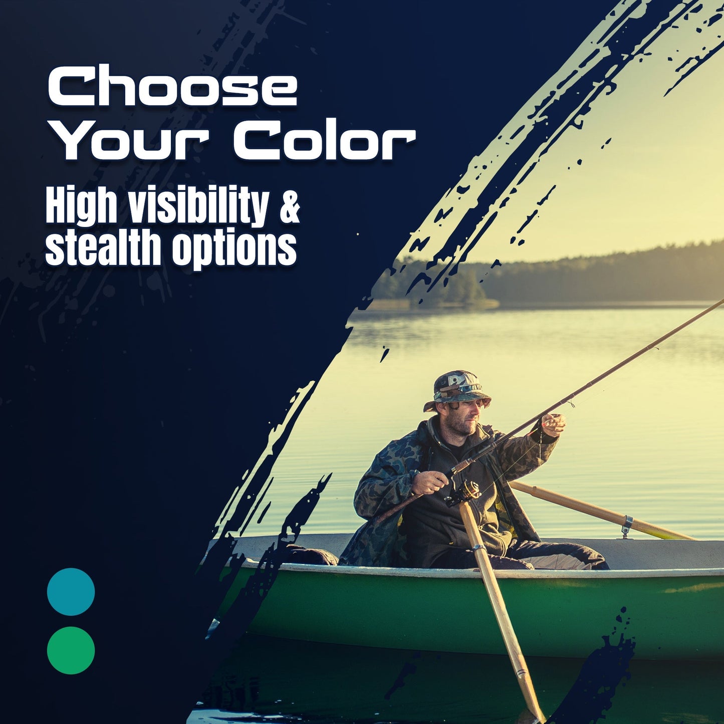 Reaction Tackle BRAIDED IN THE USA Fishing Line - 4X - NEW – X4 BLUE CAMO for fishing (11 view)