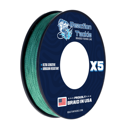 Reaction Tackle BRAIDED IN THE USA Fishing Line - 5X - NEW – X5 GREEN for fishing (14 view)