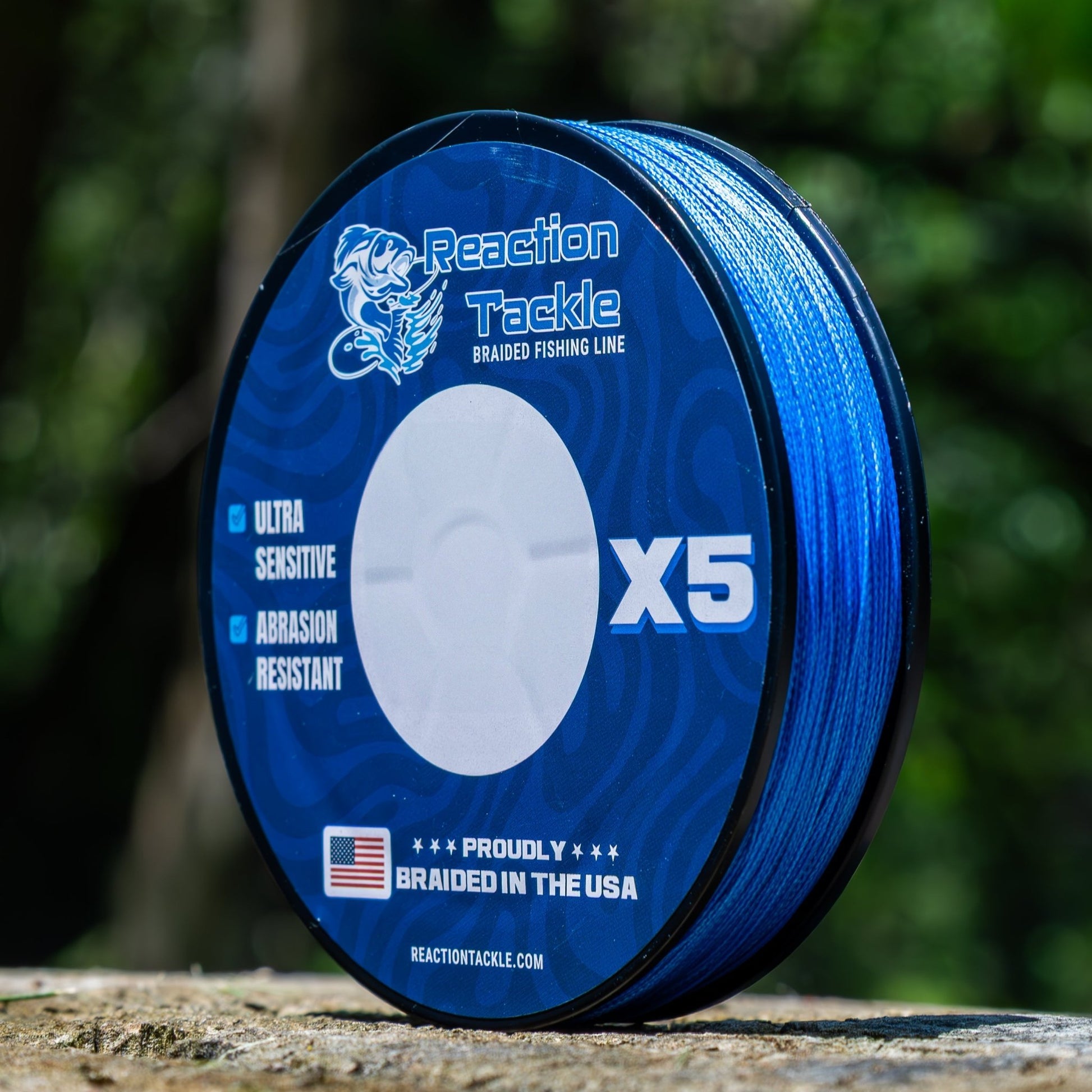 Reaction Tackle BRAIDED IN THE USA Fishing Line - 5X - NEW – X5 BLUE for fishing (2 view)