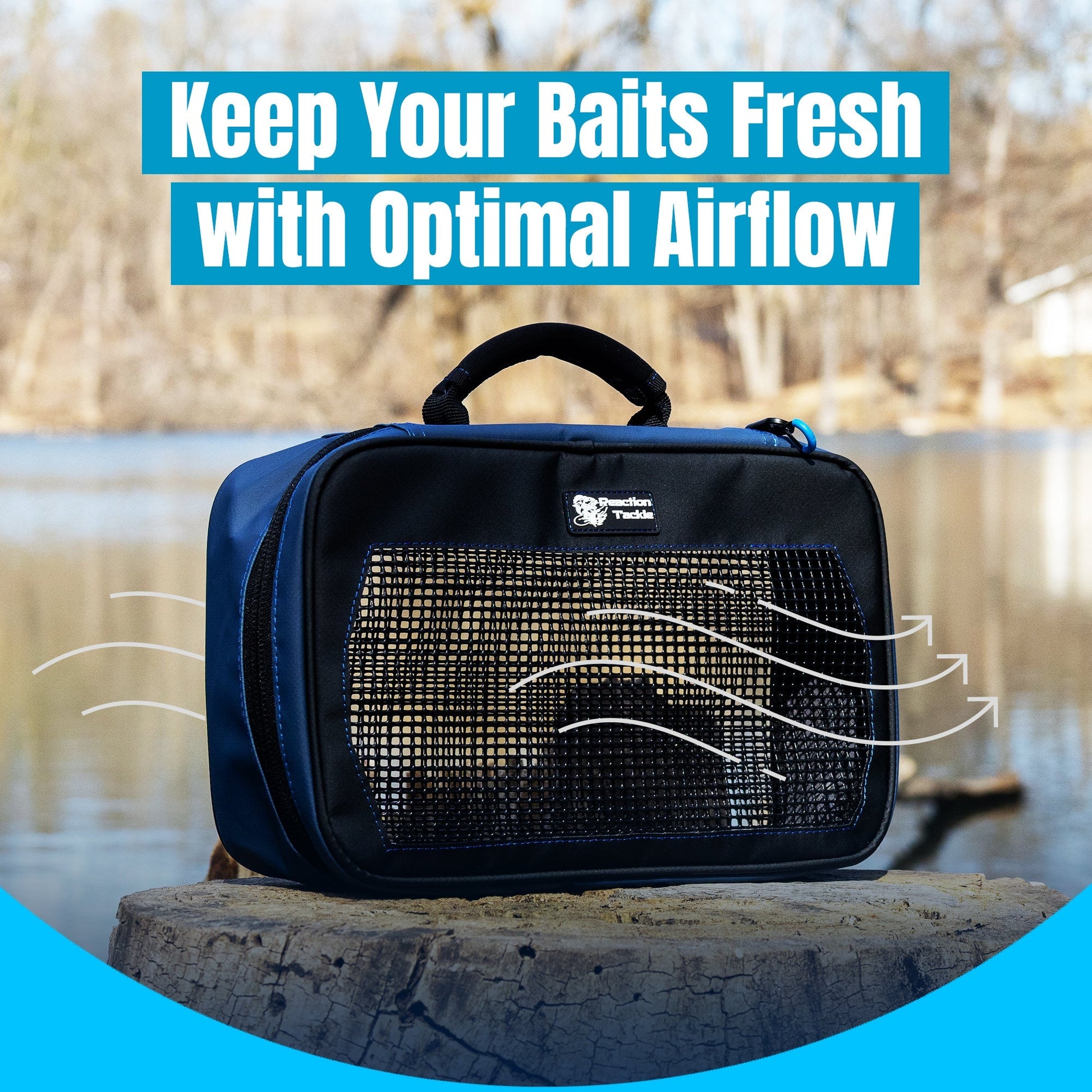 Reaction Tackle Breathable Mesh Bait Binder and Tackle Storage - New – Mesh Binder bags for fishing (3 view)