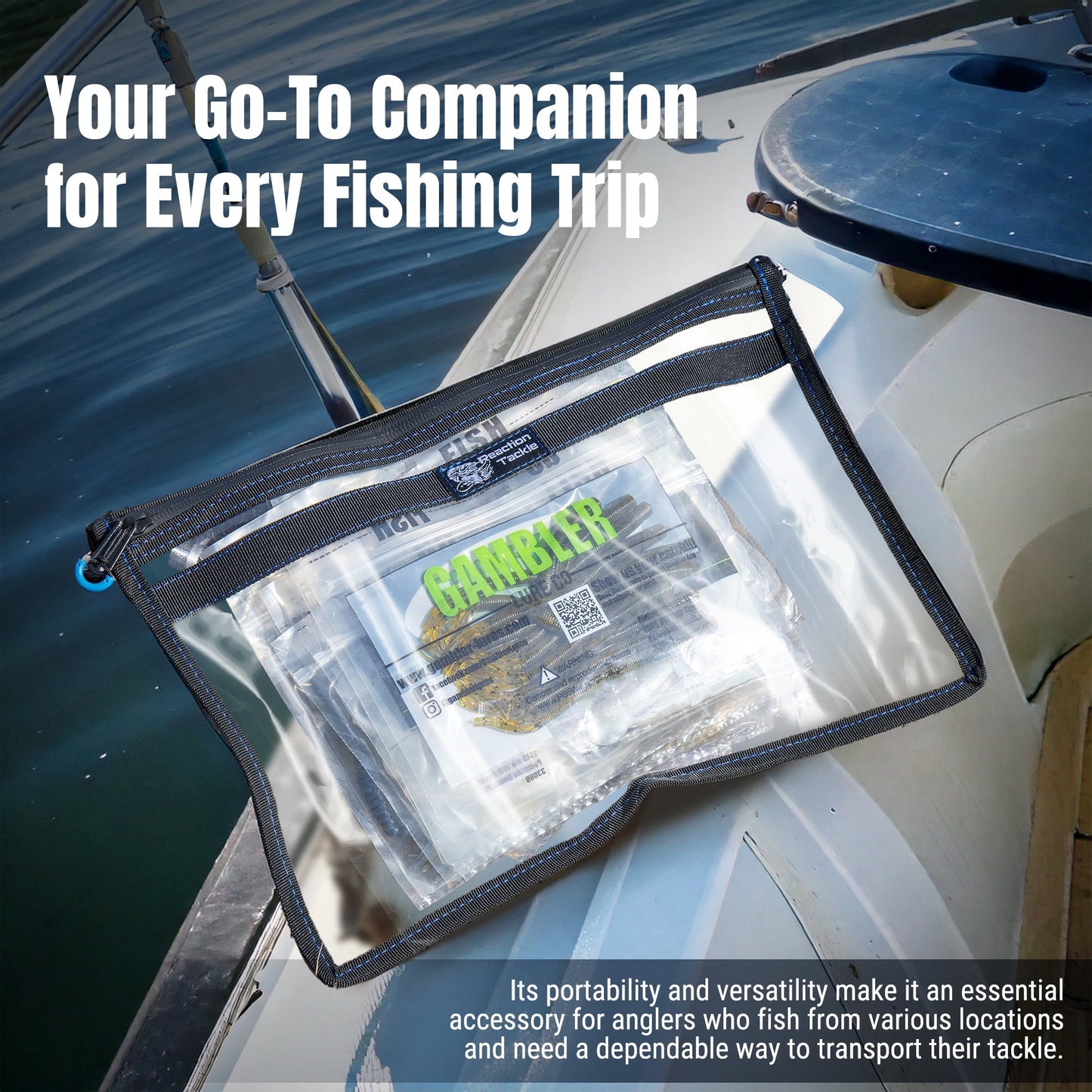 Reaction Tackle Clear Storage Bag Tackle Pak - Water - Resistant Plastic Storage - New – Small - 2pk for fishing (4 view)