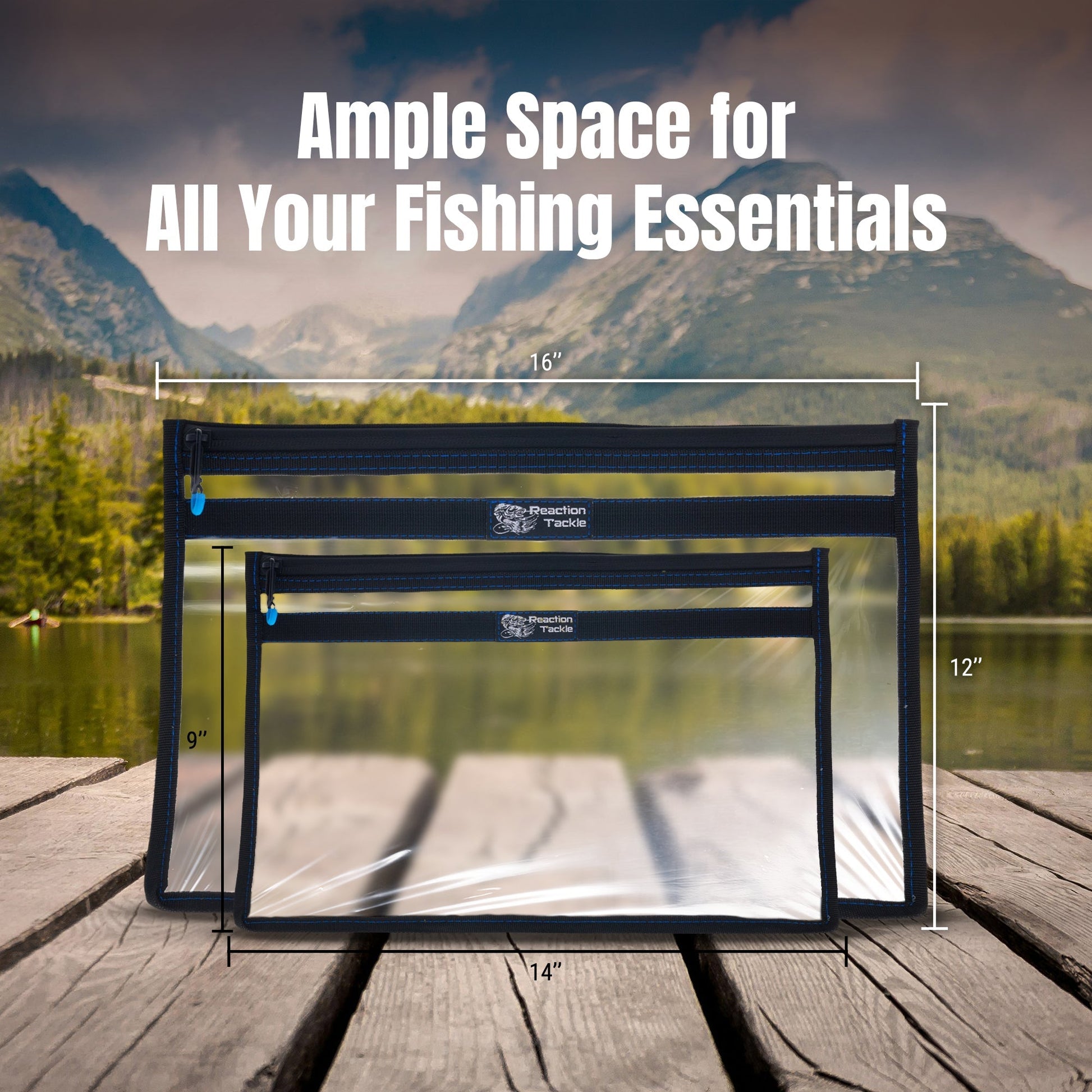 Reaction Tackle Clear Storage Bag Tackle Pak - Water - Resistant Plastic Storage - New – Small - 2pk for fishing (6 view)