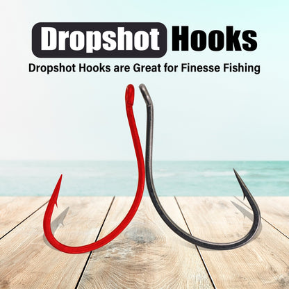 Reaction Tackle Drop Shot Hooks - Pack of 50 – 4 hooks for fishing (3 view)