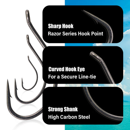 Reaction Tackle Drop Shot Hooks - Pack of 50 – 4 hooks for fishing (6 view)
