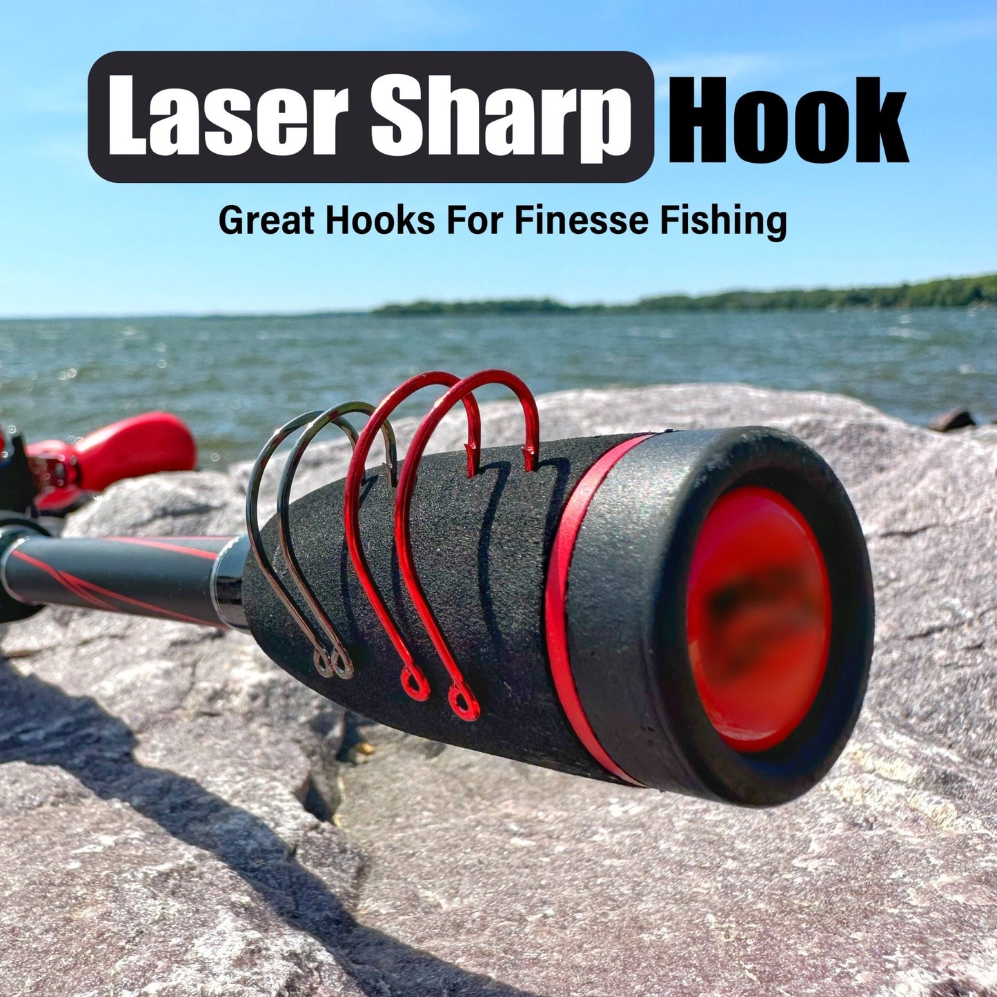 Reaction Tackle Drop Shot Hooks - Pack of 50 – 4 hooks for fishing (7 view)