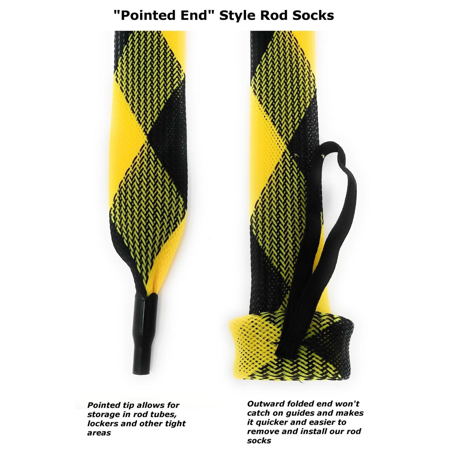 Reaction Tackle Fishing Rod Cover / Rod Sleeve / Rod Sock (2 - Pack) – Black Rod Socks for fishing (9 view)