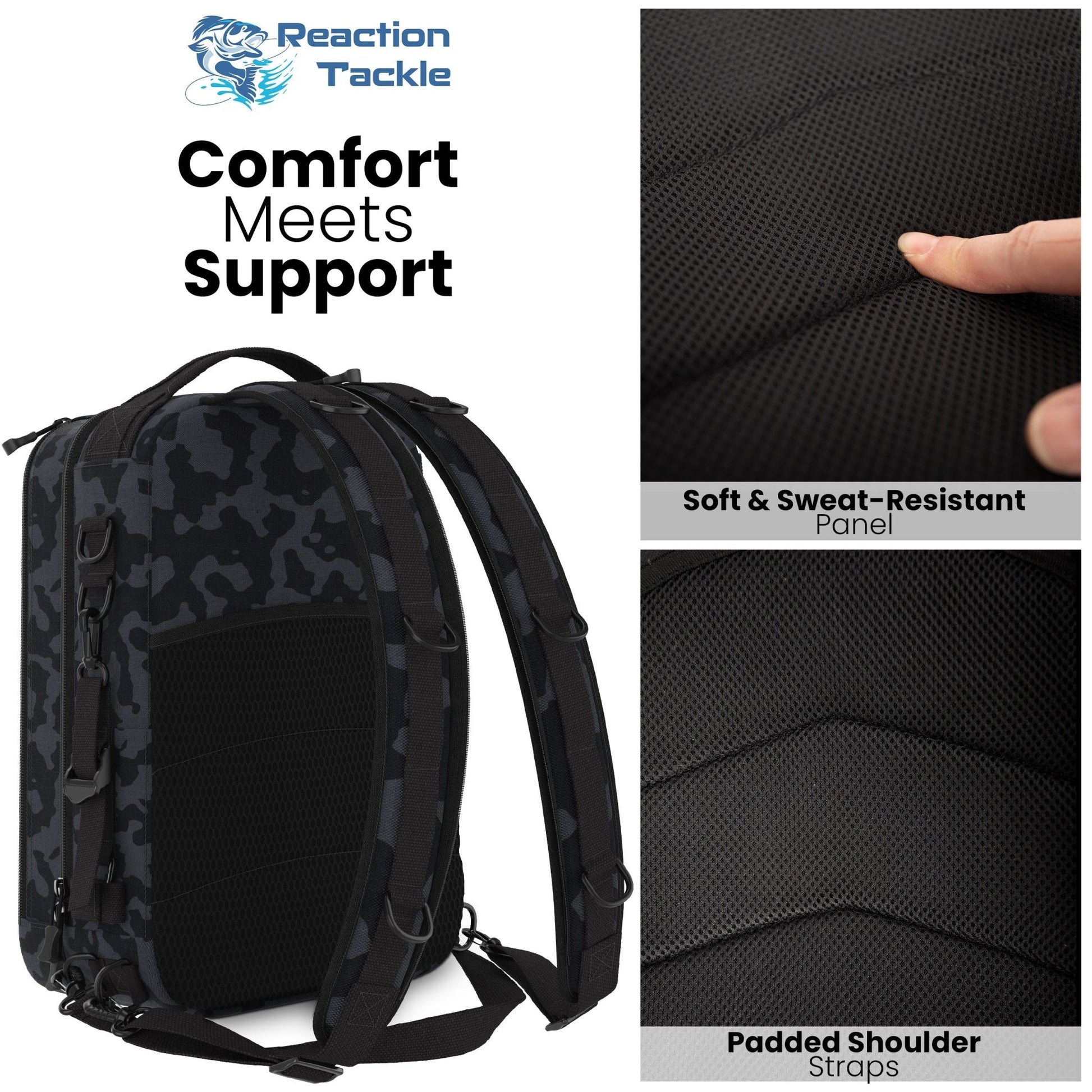 Reaction Tackle Fishing Tackle 2 - in - 1 Sling Bag/Backpack - 3 Sizes – Small for fishing (6 view)