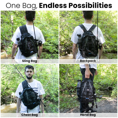 Reaction Tackle Fishing Tackle 2 - in - 1 Sling Bag/Backpack - 3 Sizes – Small for fishing (9 view)
