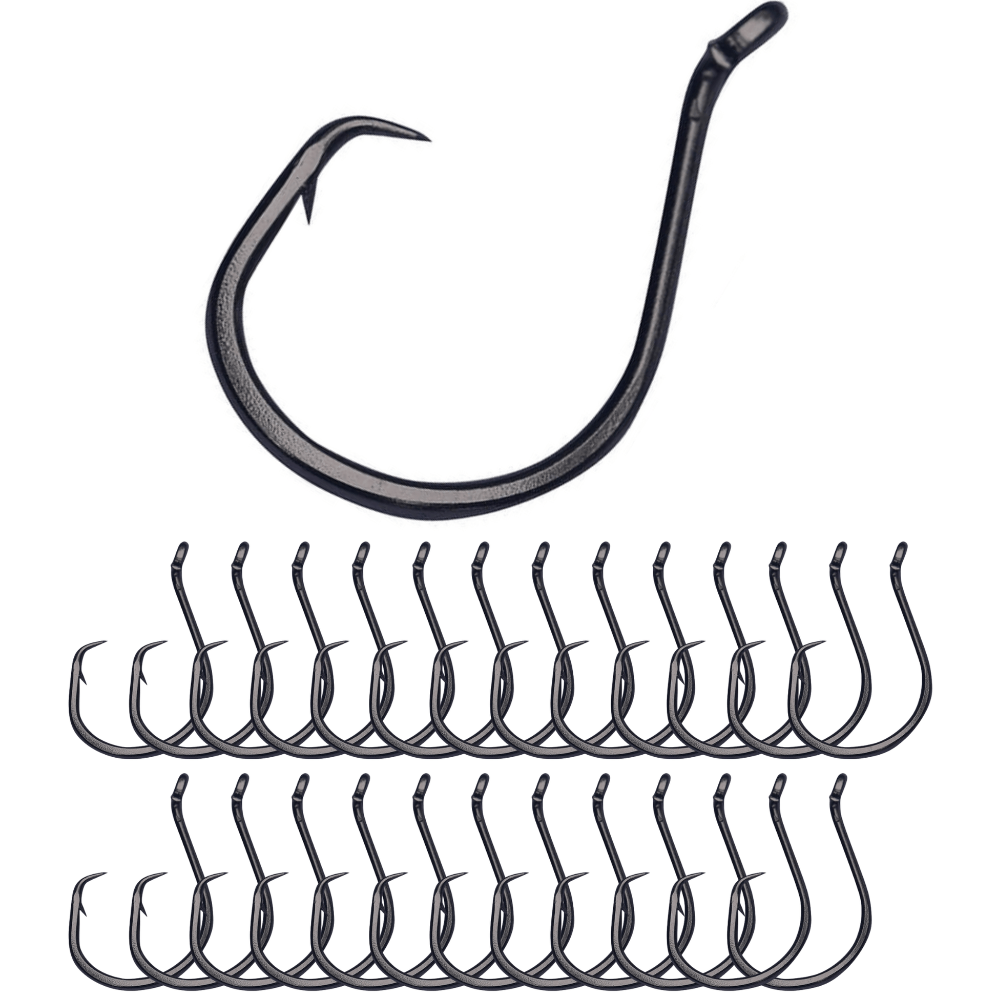 Reaction Tackle Heavyweight Catfish Circle Hooks - Offset Octopus Hooks (25 Pack) - New – 1 for fishing (10 view)
