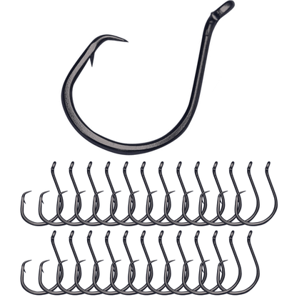 Reaction Tackle Heavyweight Catfish Circle Hooks - Offset Octopus Hooks (25 Pack) - New – 1 for fishing (10 view)