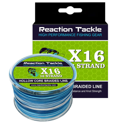 Reaction Tackle Hollow Core - 16 Strand Braided Fishing Line – 50lb Braided Fishing Line for fishing (1 view)