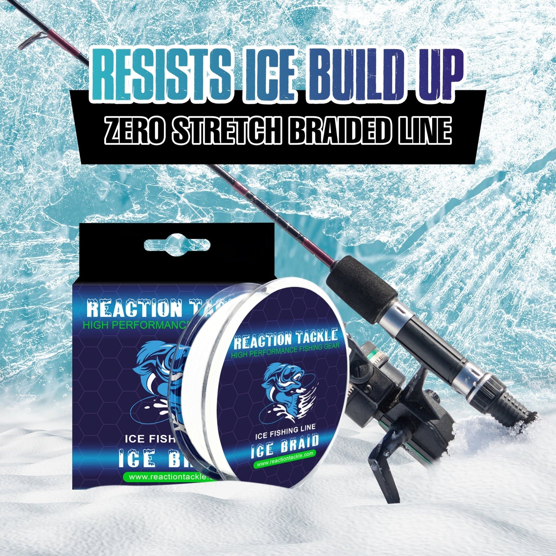 Reaction Tackle Ice Fishing Braided line - 8 Strand – 4lb Braided Fishing Line for fishing (10 view)