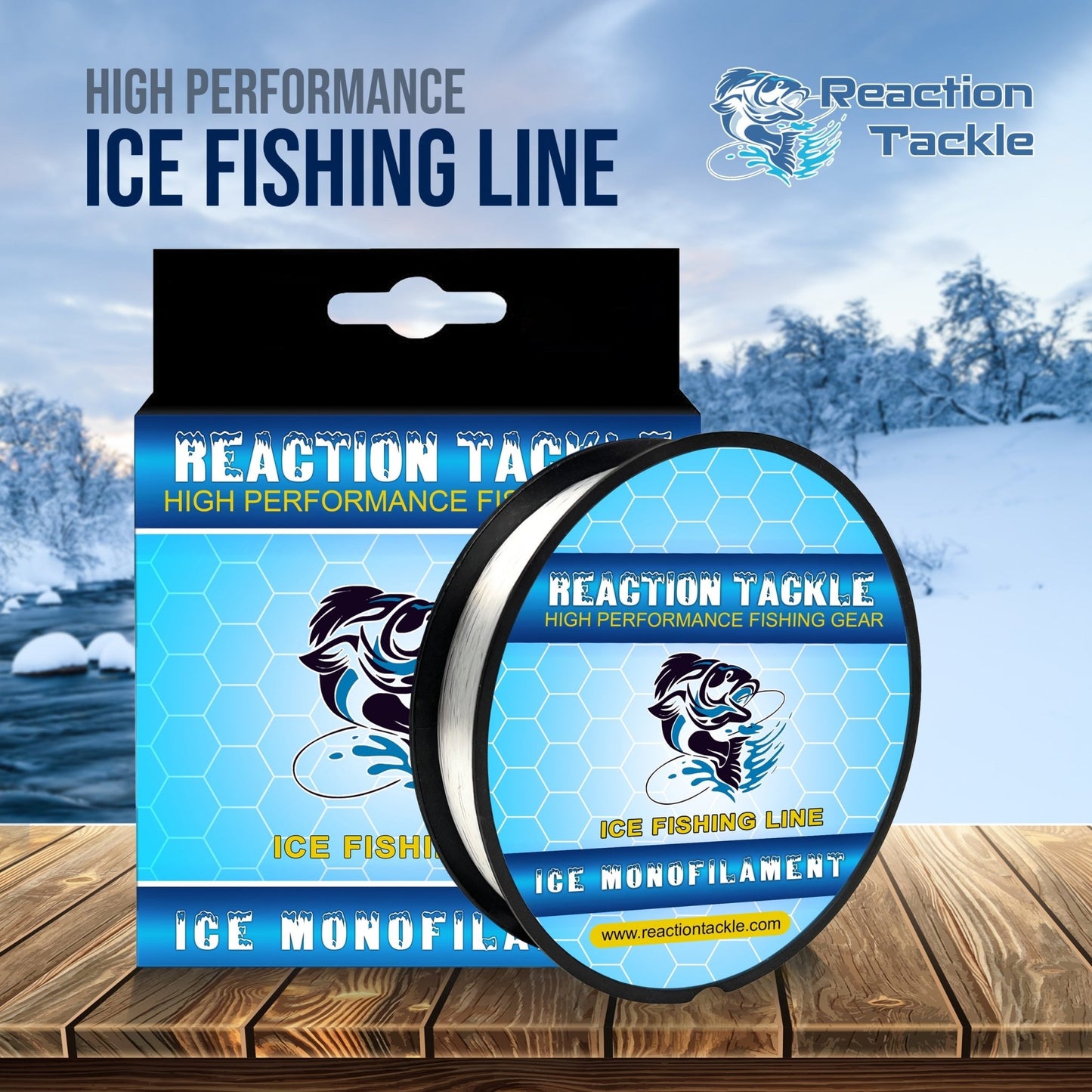 Reaction Tackle ICE Monofilament Fishing Line – 2LB/1000yds for fishing (10 view)