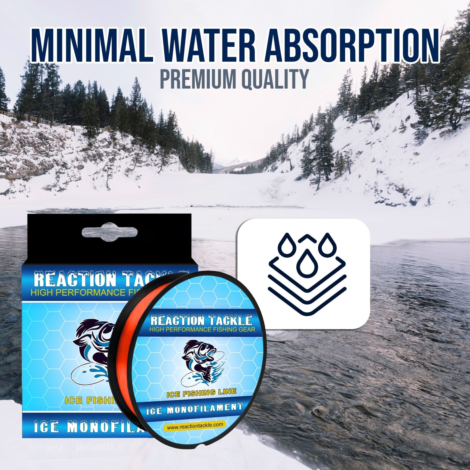 Reaction Tackle ICE Monofilament Fishing Line – 2LB/1000yds for fishing (11 view)