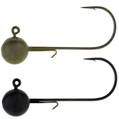 Reaction Tackle Lead Ball Jigs (10 - Pack) – Premium Round Jig Heads for Soft Plastics - New – 1/16 oz - 2 Hook for fishing (6 view)