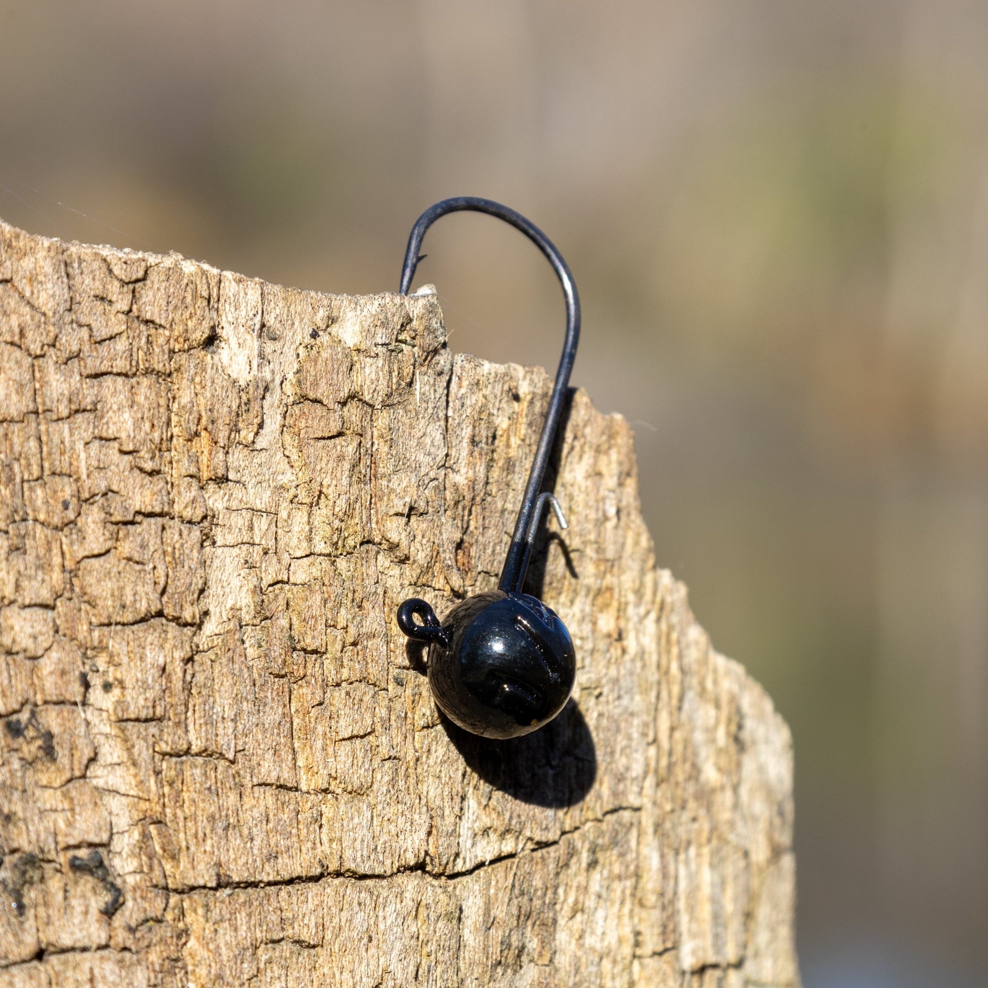 Reaction Tackle Lead Ball Jigs (10 - Pack) – Premium Round Jig Heads for Soft Plastics - New – 1/16 oz - 2 Hook for fishing (3 view)