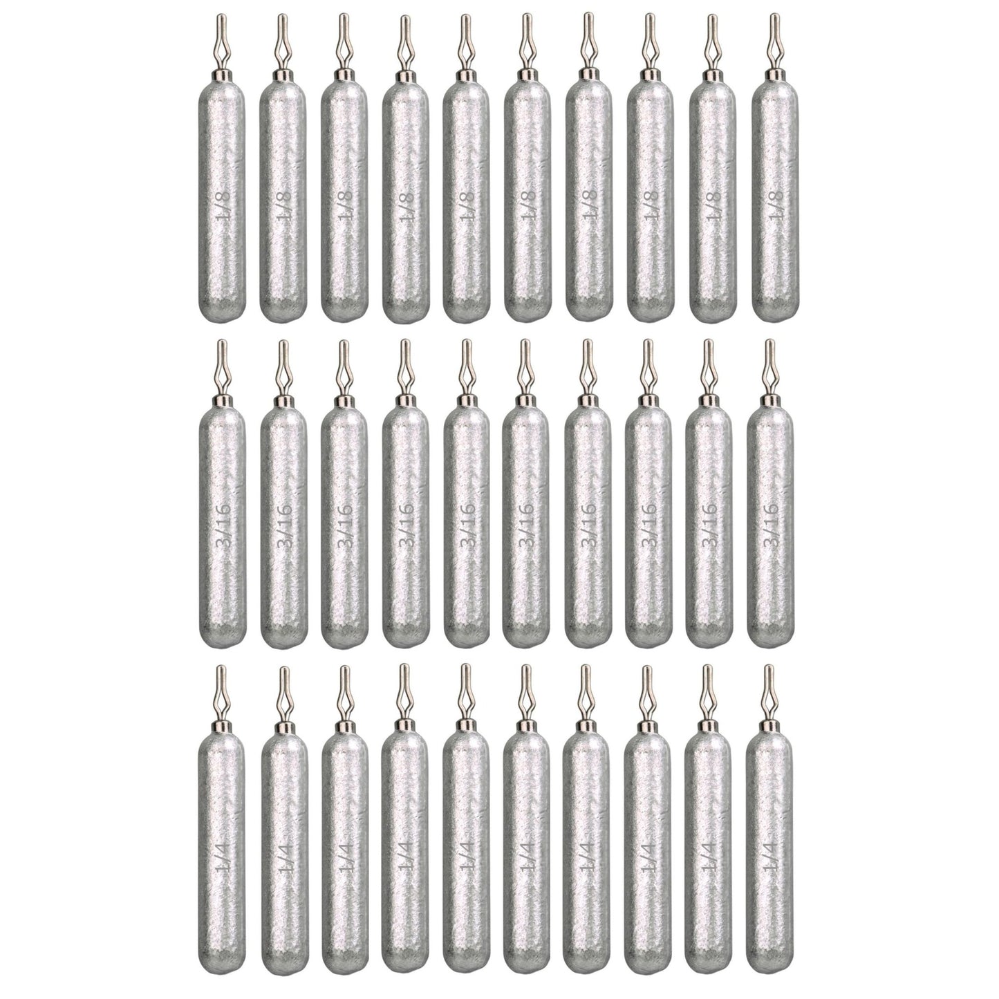 Reaction Tackle Lead Drop Shot Weights - Bulk Packs or Kits – 30 - Piece Variety lead drop shot weights for fishing (11 view)