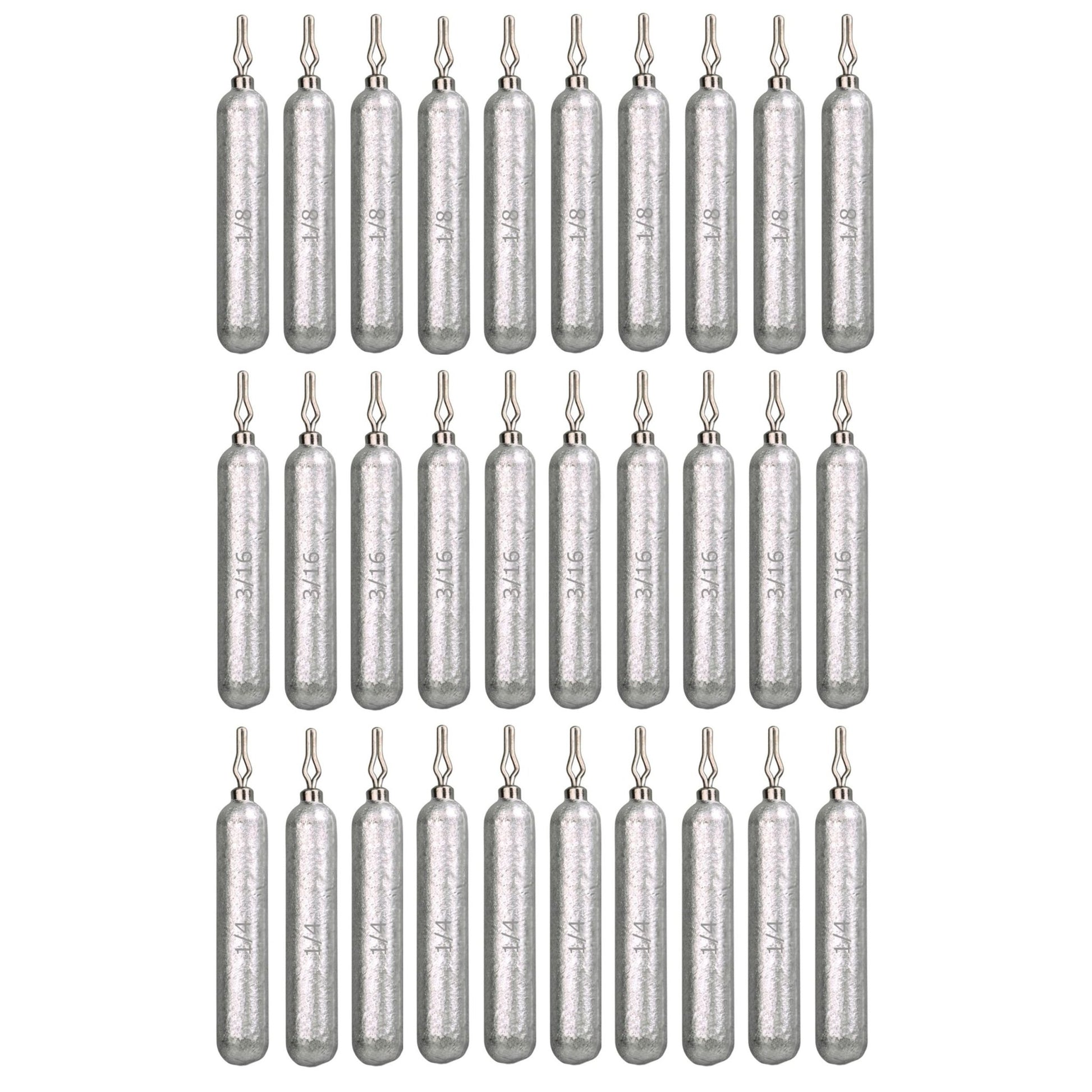 Reaction Tackle Lead Drop Shot Weights - Bulk Packs or Kits – 30 - Piece Variety lead drop shot weights for fishing (11 view)