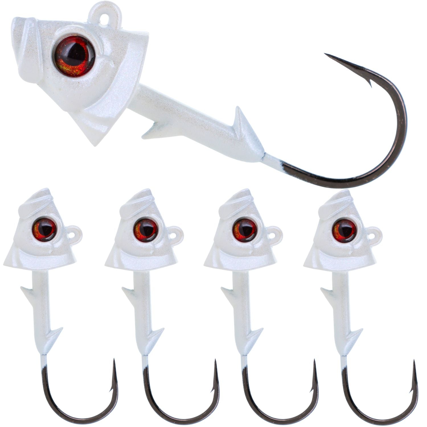Reaction Tackle Lead Fish Head Jigs - 5 - PACK - New – 20 - Piece Variety Pack - 5 of each color for fishing (8 view)