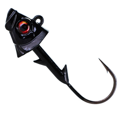 Reaction Tackle Lead Fish Head Jigs - 5 - PACK - New – Black for fishing (9 view)