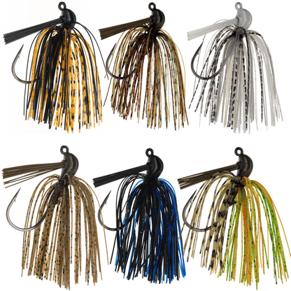 Reaction Tackle Lead Flipping Jigs - 3 - PACK - New – 6 - piece - Variety Pack - 1 of each color for fishing (18 view)
