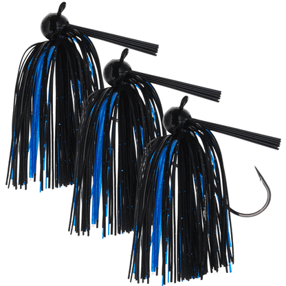 Reaction Tackle Lead Football Jigs 3 - Pack - New – Black/Blue for fishing (11 view)