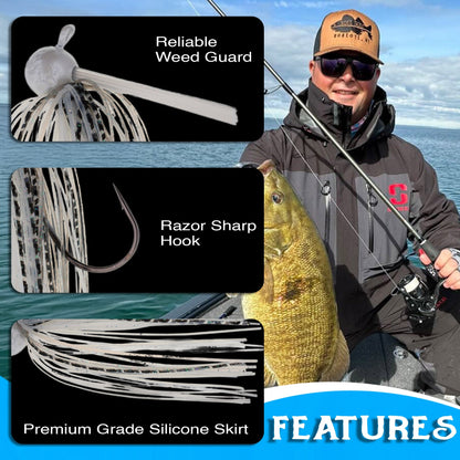 Reaction Tackle Lead Football Jigs 3 - Pack - New – Black/Blue for fishing (6 view)