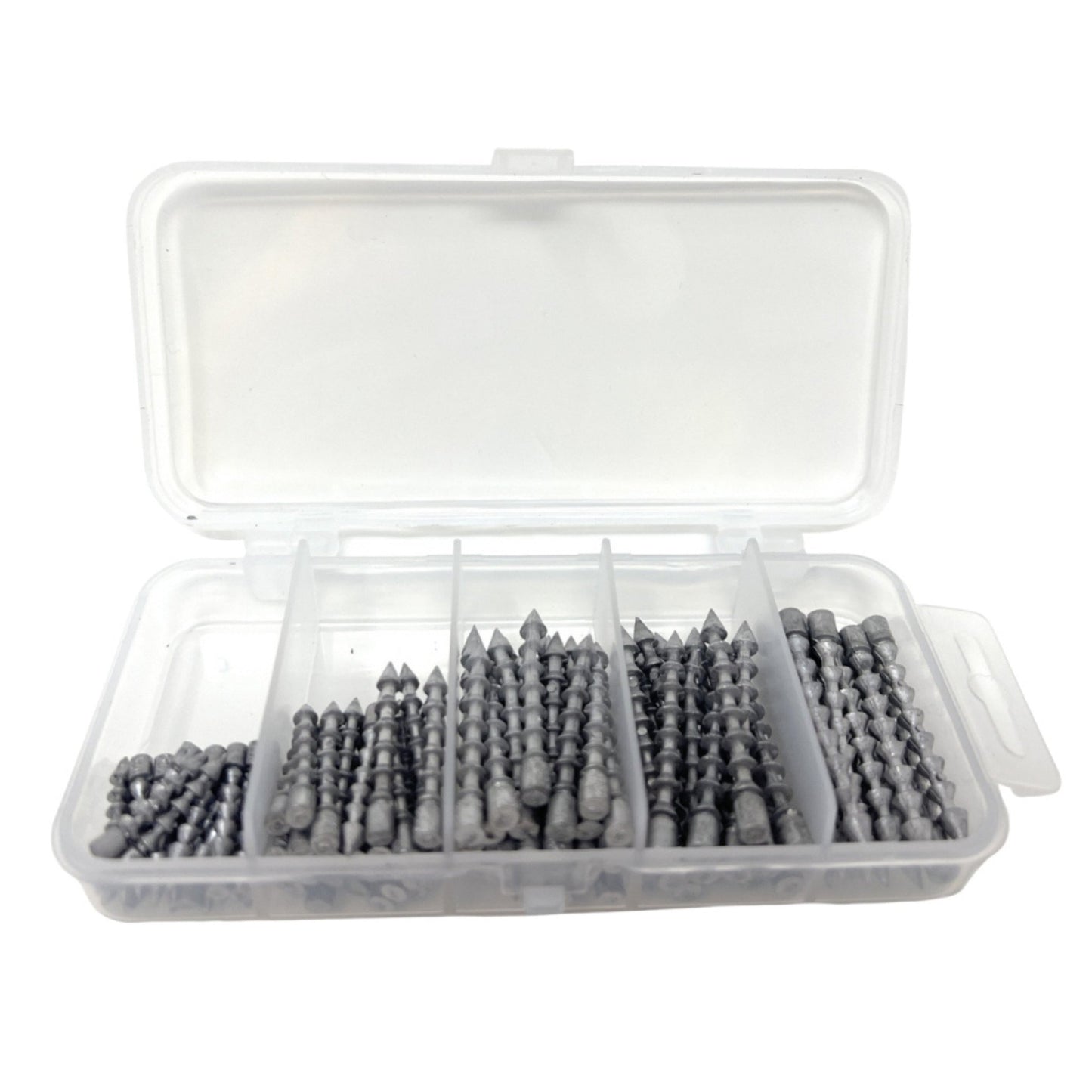 Reaction Tackle Lead Nail Weights/Insert Sinkers – 100 piece kit (25ea size) tungsten weights for fishing (12 view)
