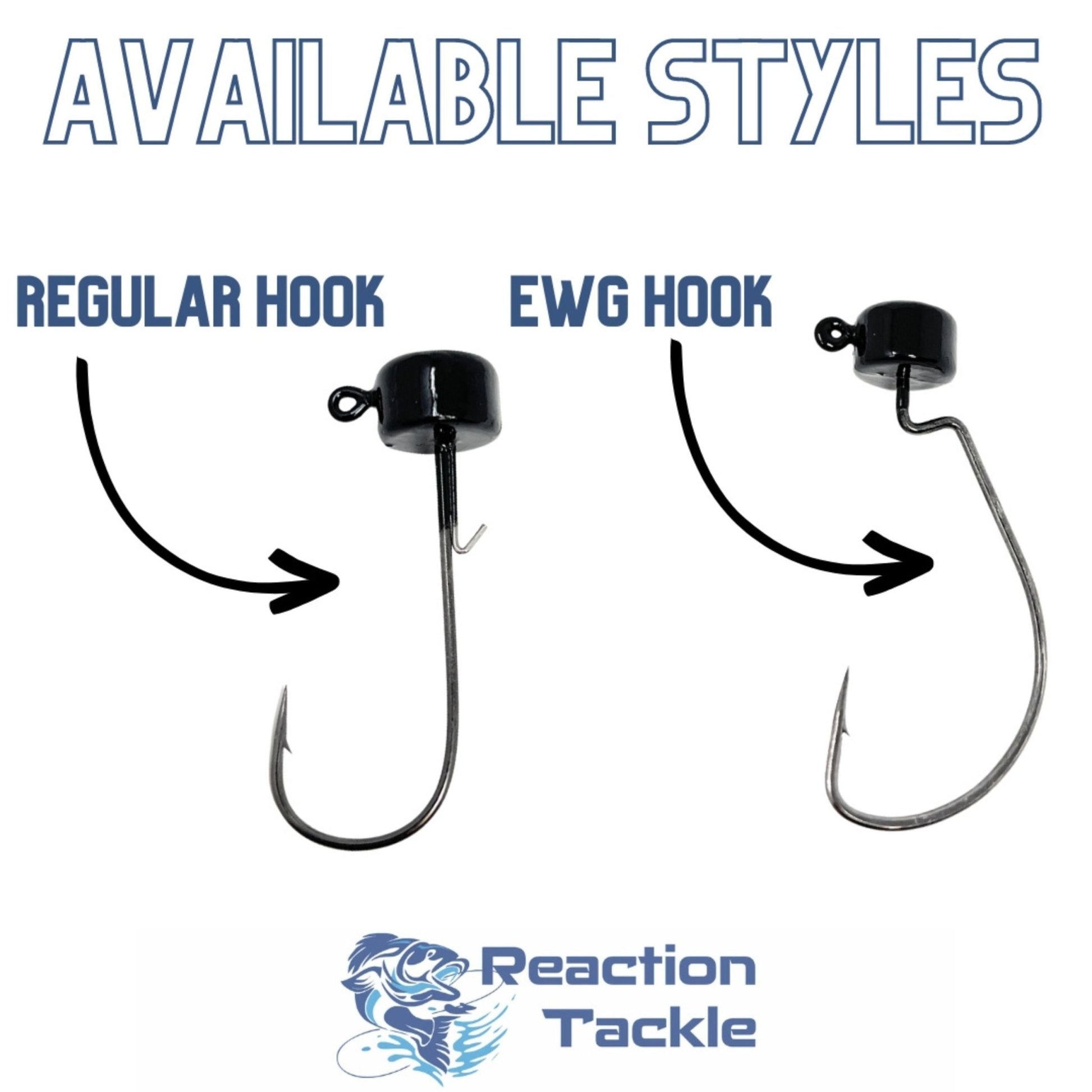 Reaction Tackle Lead Ned Rig - Shroom Jigs (25 - Pack) – Black fishing - jigs for fishing (9 view)