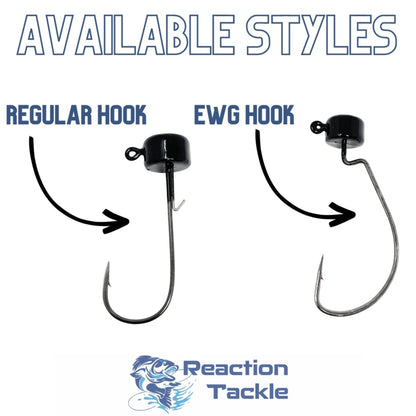 Reaction Tackle Lead Ned Rig - Shroom Jigs (25 - Pack) – Black fishing - jigs for fishing (9 view)