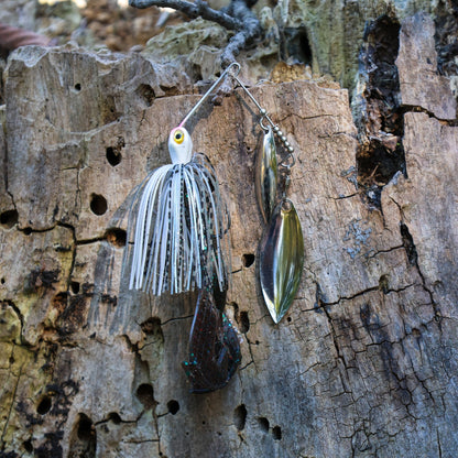 Reaction Tackle Lead Spinnerbait Jigs – 3 - Pack, Double Willow Blade - New – Tennessee Shad for fishing (8 view)