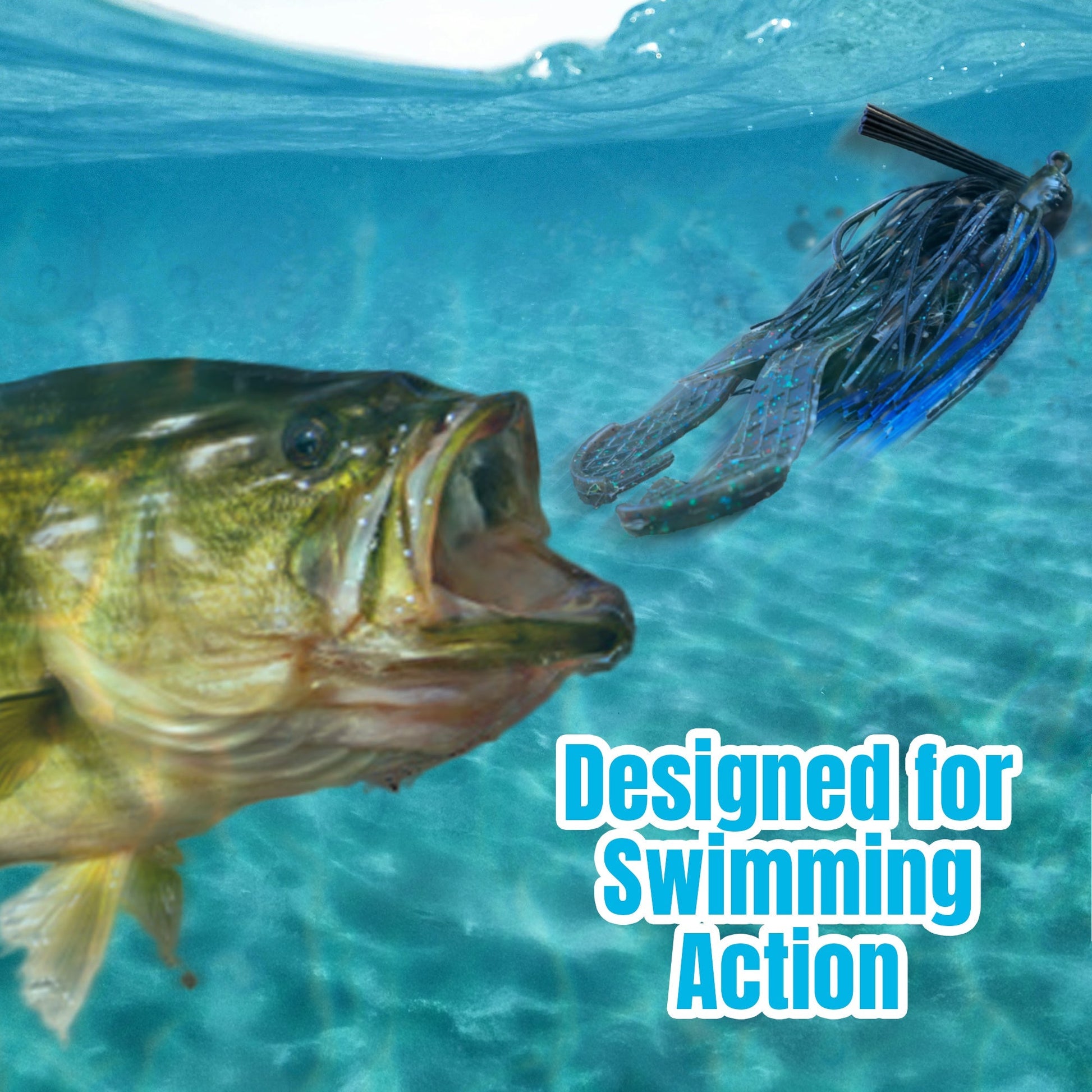 Reaction Tackle Lead Swim Jigs – Premium Weedless Bass Fishing Lures - 3 Pack - New – 6 - piece - Variety Pack - 1 of each color for fishing (13 view)